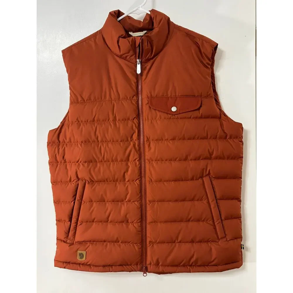Fjallraven Greenland Down Liner Vest Men's XL Autumn Leaf Puffer Orange 82973